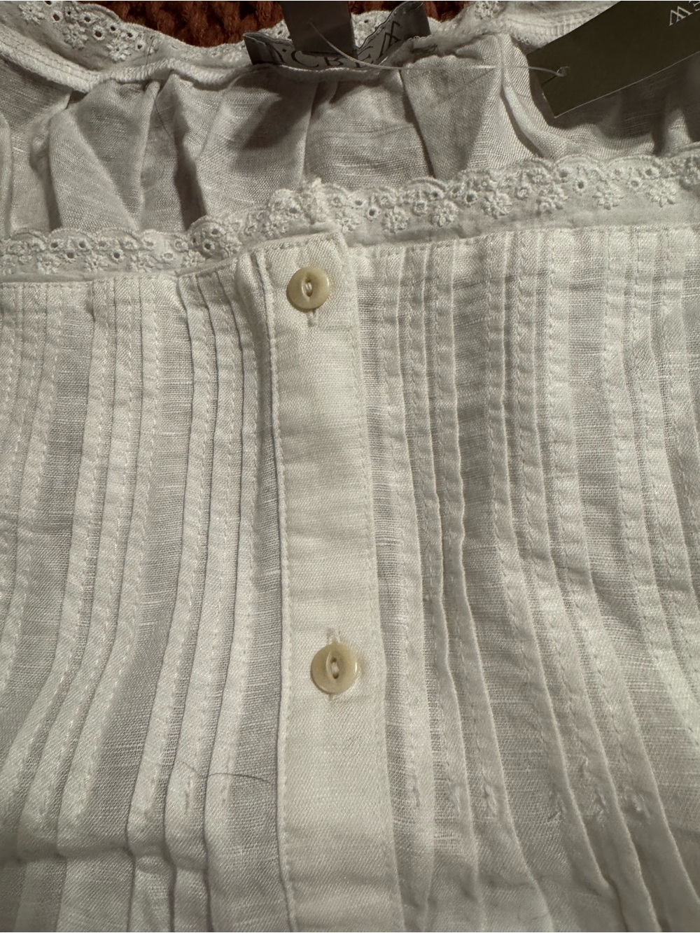 J. Crew White Eyelet-Trim Button PJ set - Picture 3 of 5